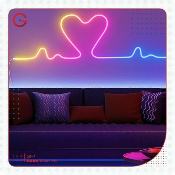 نئون فلکسی 12 ولت RGB آیسی دار دیتاپذیر 4 نئون فلکسی 12 ولت RGB آیسی دار دیتاپذیر