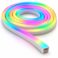 رول نئون فلکسی RGB دیتاپذیر ۱۲ ولت با بدنه سفید و نور چندرنگ