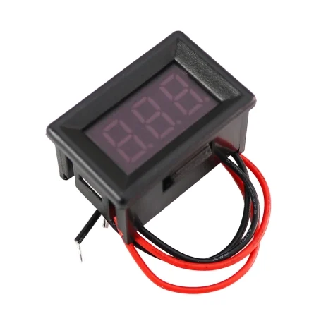 ولت متر DC (آبی) دو سیمه 0.56 اینچ پنلی قابدار ۵ تا ۳۰ ولت 1 ولت متر DC (قرمز) دو سیمه
