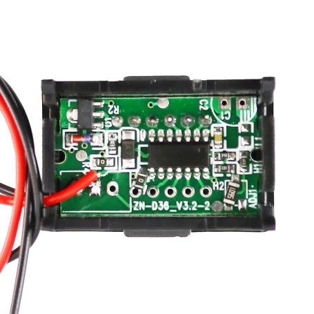 ولت متر DC (آبی) دو سیمه 0.56 اینچ پنلی قابدار ۵ تا ۳۰ ولت 3 ولت متر DC (قرمز) دو سیمه