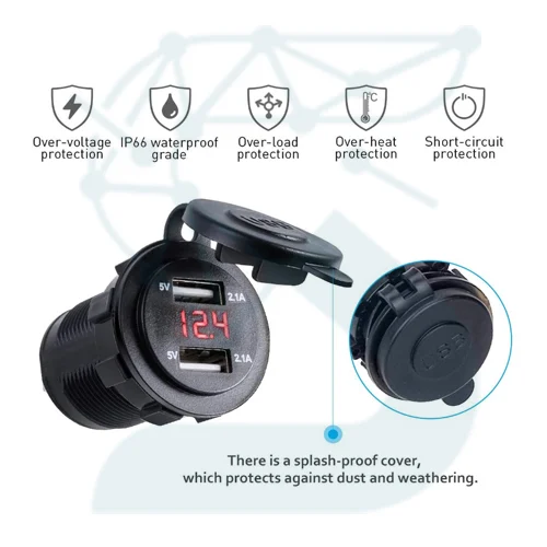 ولت متر و شارژر خودرویی با USB 4 ولت متر و شارژر خودرویی با USB