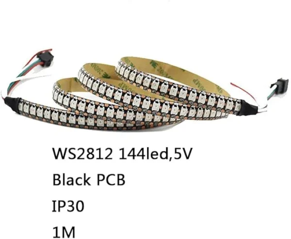 نواری RGB دیتاپذیر 5 ولت تراکم 144 مشکی 6 نواری RGB دیتاپذیر 5 ولت تراکم 144 مشکی