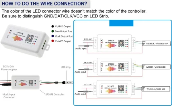درایور کنترلر پیکسلی RGB SP107e دیتاپذیر 5 درایور کنترلر پیکسلی RGB SP107e دیتاپذیر