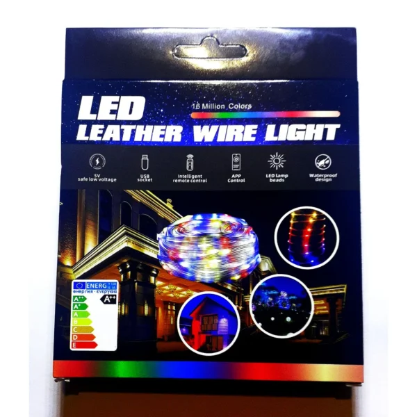 ریسه مفتولی RGB برنامه پذیر 10 متری USB و ریموت 7 ریسه مفتولی RGB برنامه پذیر 10 متری USB و ریموت