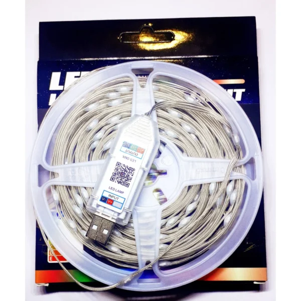 ریسه مفتولی RGB برنامه پذیر 10 متری USB و ریموت 5 ریسه مفتولی RGB برنامه پذیر 10 متری USB و ریموت