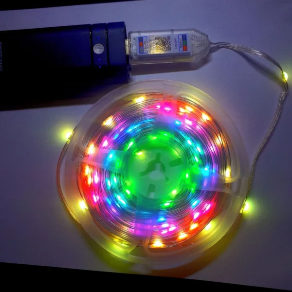 ریسه مفتولی RGB برنامه پذیر 10 متری USB و ریموت 6 ریسه مفتولی RGB برنامه پذیر 10 متری USB و ریموت