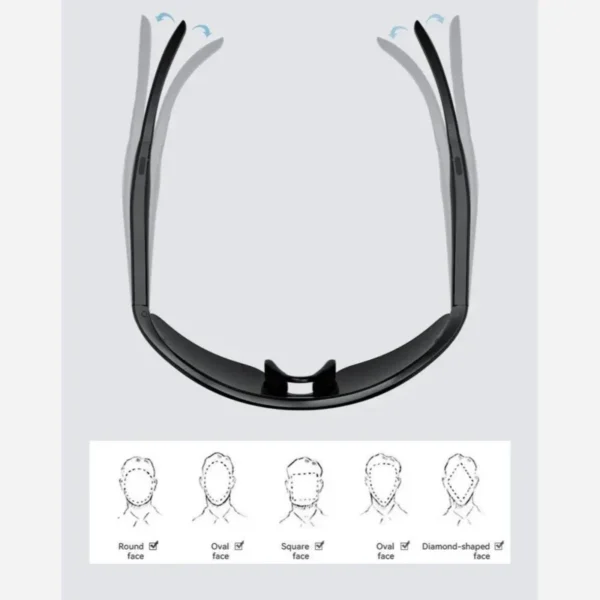 عینک آفتابی بلوتوثی پلاریزه مدل A8 3 عینک آفتابی بلوتوثی پلاریزه مدل A8