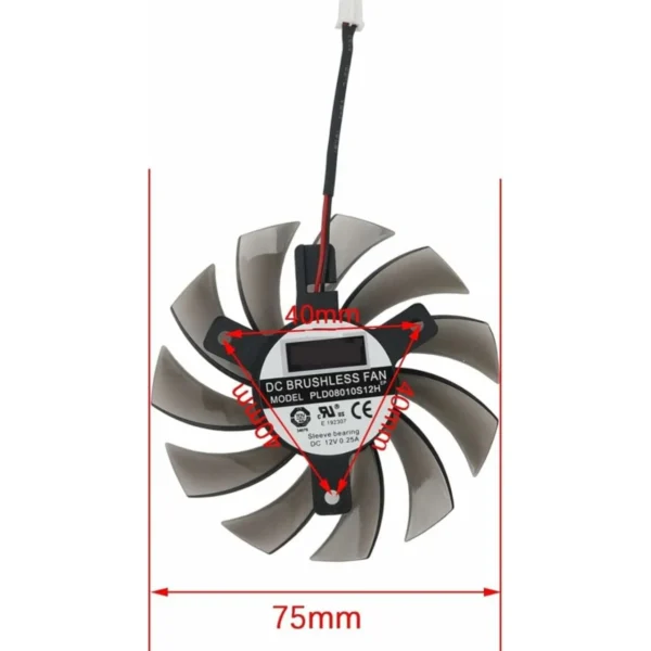 فن کارت گرافیک pld08010s12h اورجینال 2 پین