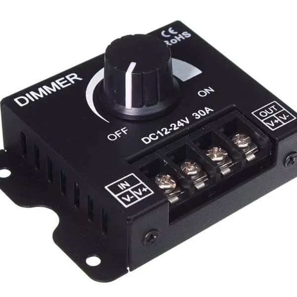 دیمر قاب دار پنلی ۱۲-۲۴ ولت ۳۰ آمپر 2 دیمر قاب دار پنلی ۱۲-۲۴ ولت ۳۰ آمپر