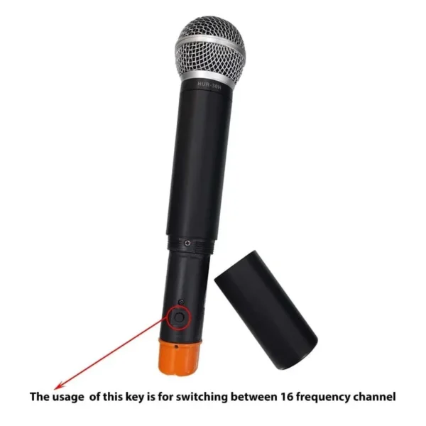 میکروفن بی سیم P.V پی وی مدل HUR-302 یقه ای و دستی 8 میکروفن بی سیم P.V پی وی مدل HUR-302 یقه ای و دستی