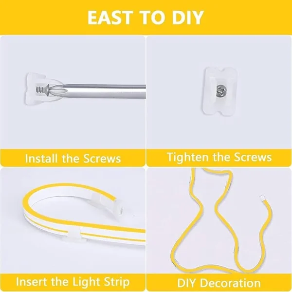 ریسه نئون فلکسی 12 ولت زرد انبه ای 4 ریسه نئون فلکسی 12 ولت زرد انبه ای