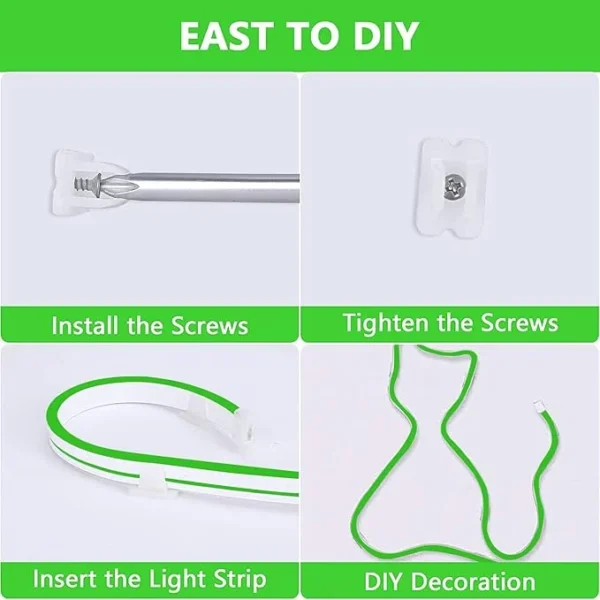 ریسه نئون فلکسی 12 ولت سبز 3 ریسه نئون فلکسی 12 ولت سبز