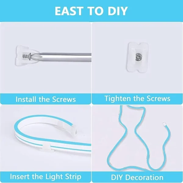 ریسه نئون فلکسی 12 ولت فیروزه ای 3 ریسه نئون فلکسی 12 ولت فیروزه ای