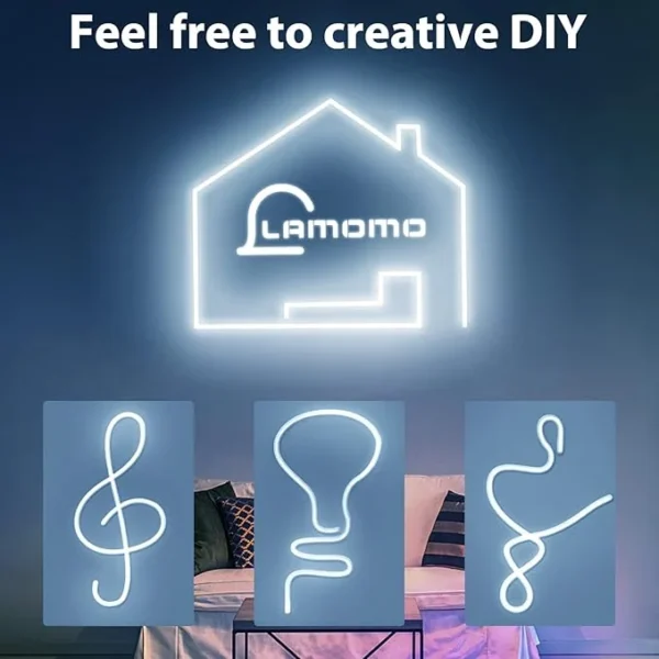 ریسه نئون فلکسی 12 ولت سفید 3 ریسه نئون فلکسی 12 ولت سفید