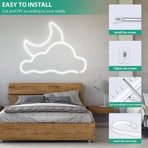 ریسه نئون فلکسی 12 ولت سفید 6 ریسه نئون فلکسی 12 ولت سفید