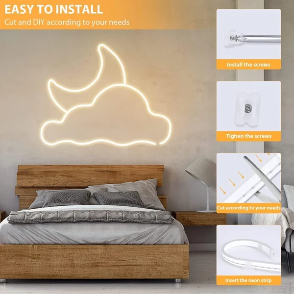 ریسه نئون فلکسی 12 ولت سفید آفتابی 5 ریسه نئون فلکسی 12 ولت سفید آفتابی