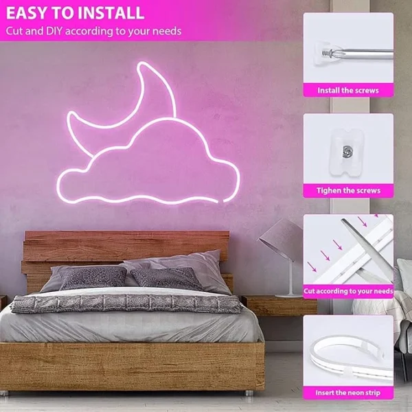 ریسه نئون فلکسی 12 ولت صورتی 3 ریسه نئون فلکسی 12 ولت صورتی