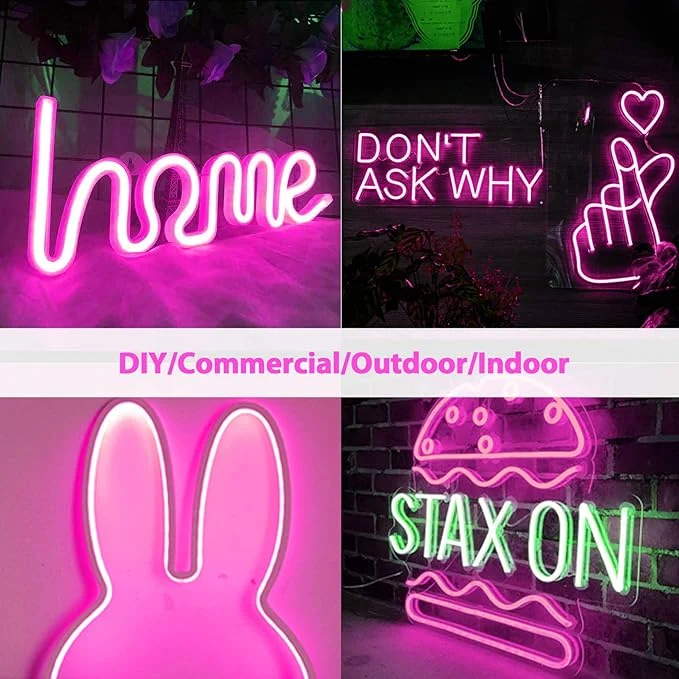 ریسه نئون فلکسی 12 ولت صورتی 2 ریسه نئون فلکسی 12 ولت صورتی