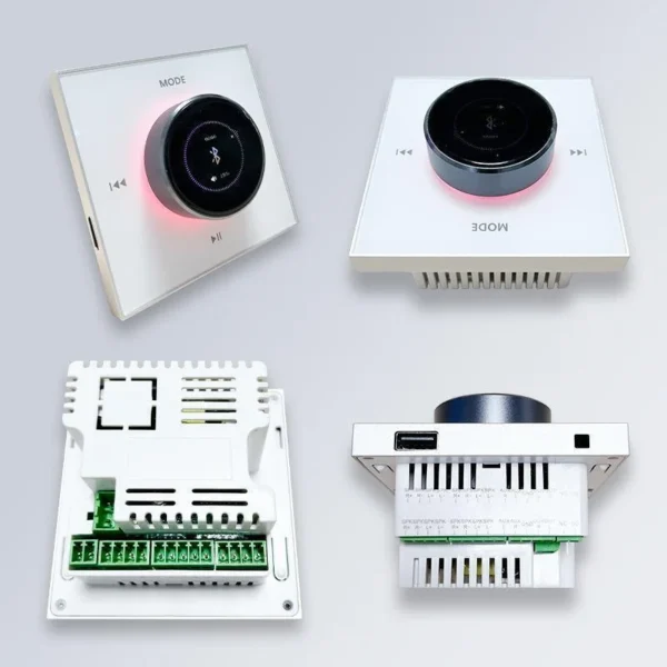 آمپلی فایر دیواری پنل موسیقی تاچ ولوم دار 4 آمپلی فایر دیواری پنل موسیقی تاچ ولوم دار