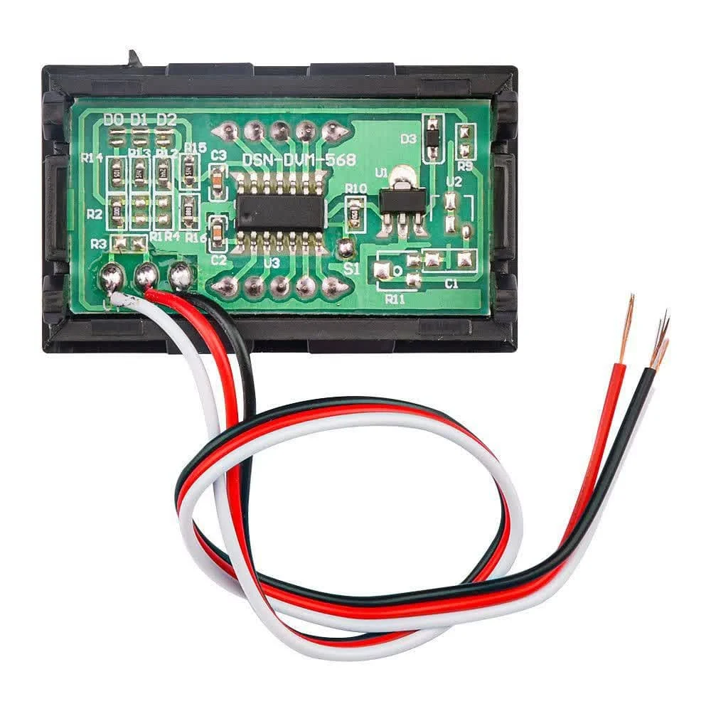 ولت متر دیجیتال پنلی قرمز ۳ سیم 2 ولت متر دیجیتال پنلی قرمز ۳ سیم