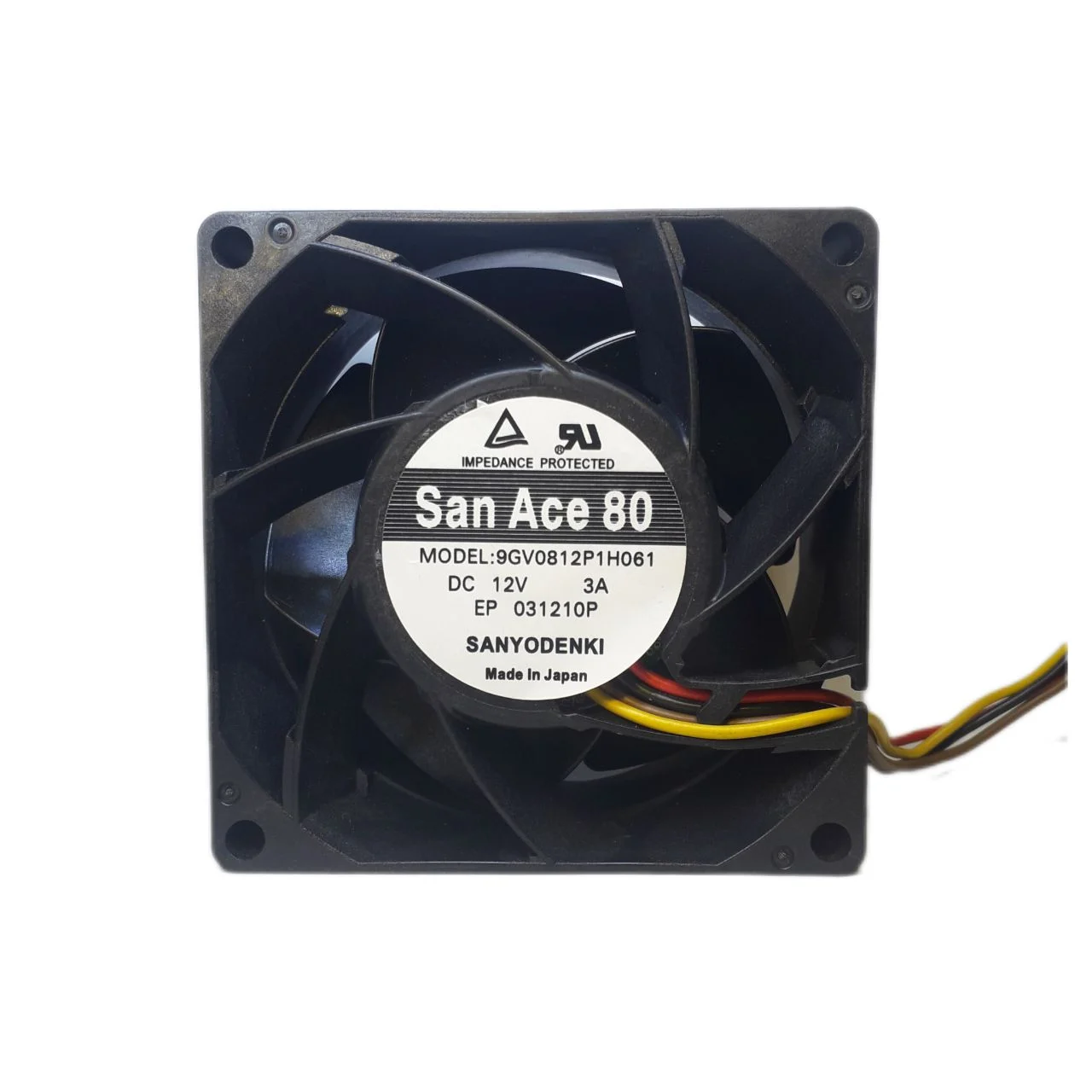 جت فن 8 در 8 تک 12 ولت 3 آمپر San Ace 80 1 جت فن 8 در 8 ژاپنی 12 ولت 3 آمپر San Ace 80