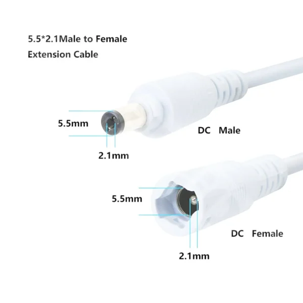 فیش آداپتور قفل دار سیمدار 2 پین نری و مادگی