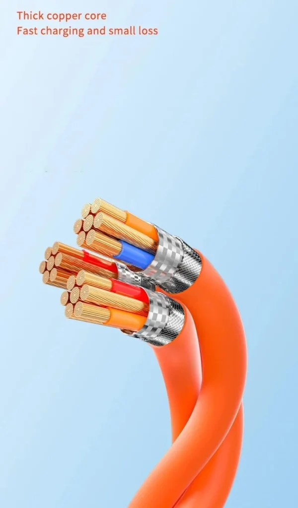 کابل شارژ 3 سر فست شارژ سیلیکونی نارنجی 7 کابل شارژ 3 سر فست شارژ سیلیکونی نارنجی