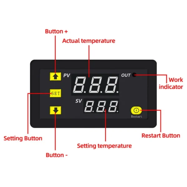 ماژول ترموستات دما 12 ولت مدل W3230 4 ماژول ترموستات دما 12 ولت مدل W3230