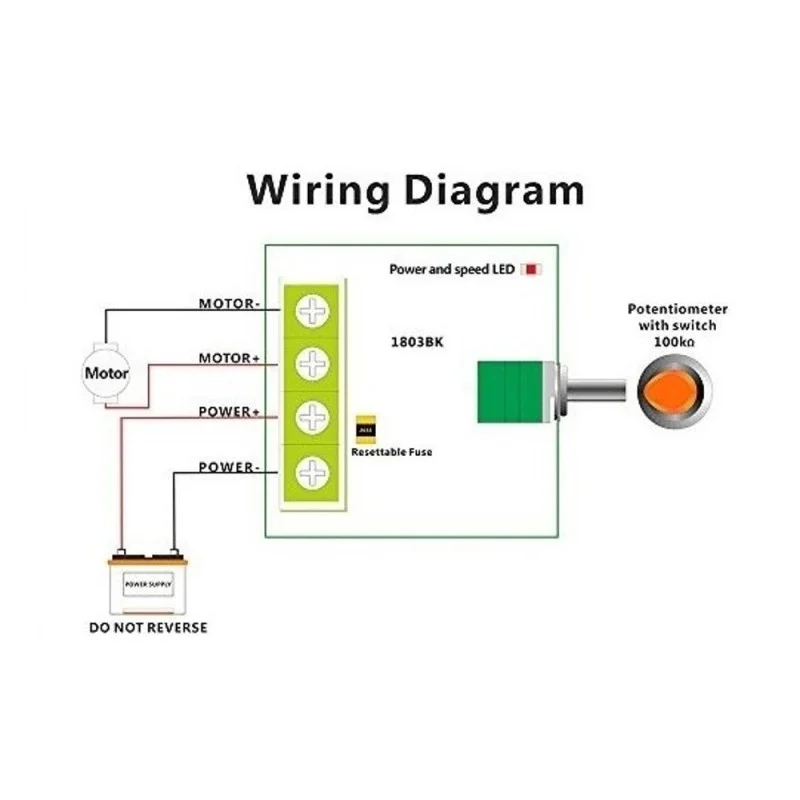 ماژول کنترل دور موتور 1803BK DC جریان 2A 2 ماژول کنترل دور موتور 1803BK DC جریان 2A
