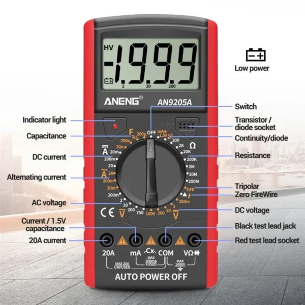 مولتی متر دیجیتال ANENG مدل +AN9205A 6 مولتی متر دیجیتال ANENG مدل +AN9205A