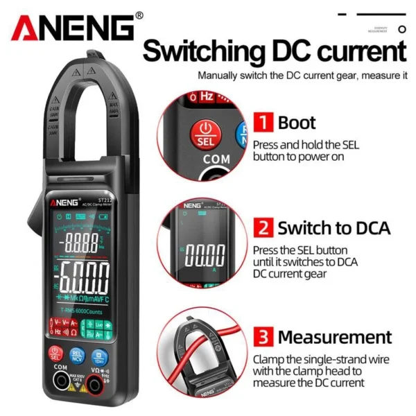 مولتی متر کلمپی ANENG ST212 12 مولتی متر کلمپی ANENG ST212