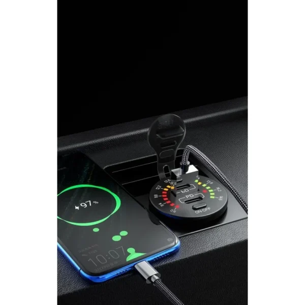 شارژر فست و ولت متر خودرویی 12-24 ولت Fast با کلید ON/OFF 12 شارژر فست و ولت متر خودرویی 12-24 ولت Fast با کلید ON/OFF