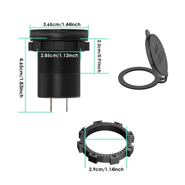 شارژر فست و ولت متر خودرویی 12-24 ولت Fast با کلید ON/OFF 10 شارژر فست و ولت متر خودرویی 12-24 ولت Fast با کلید ON/OFF