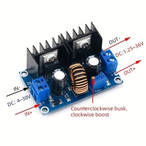 ماژول مبدل ولتاژ DC-DC کاهنده XL4016 جریان 8 آمپر با خروجی قابل تنظیم 3 ماژول مبدل ولتاژ DC-DC کاهنده XL4016 جریان 8 آمپر با خروجی قابل تنظیم