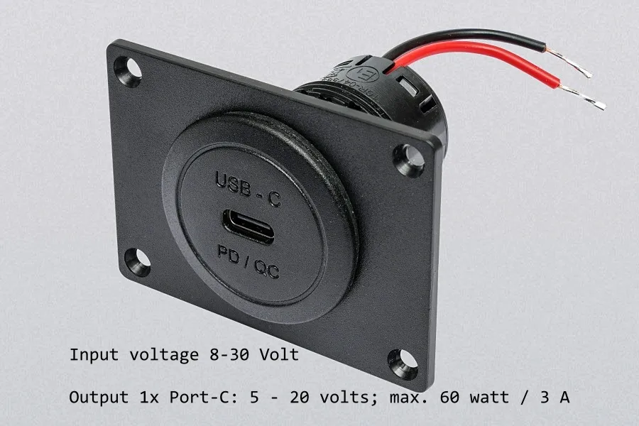 2 Power USB C Socket PD QC 60W PC 1