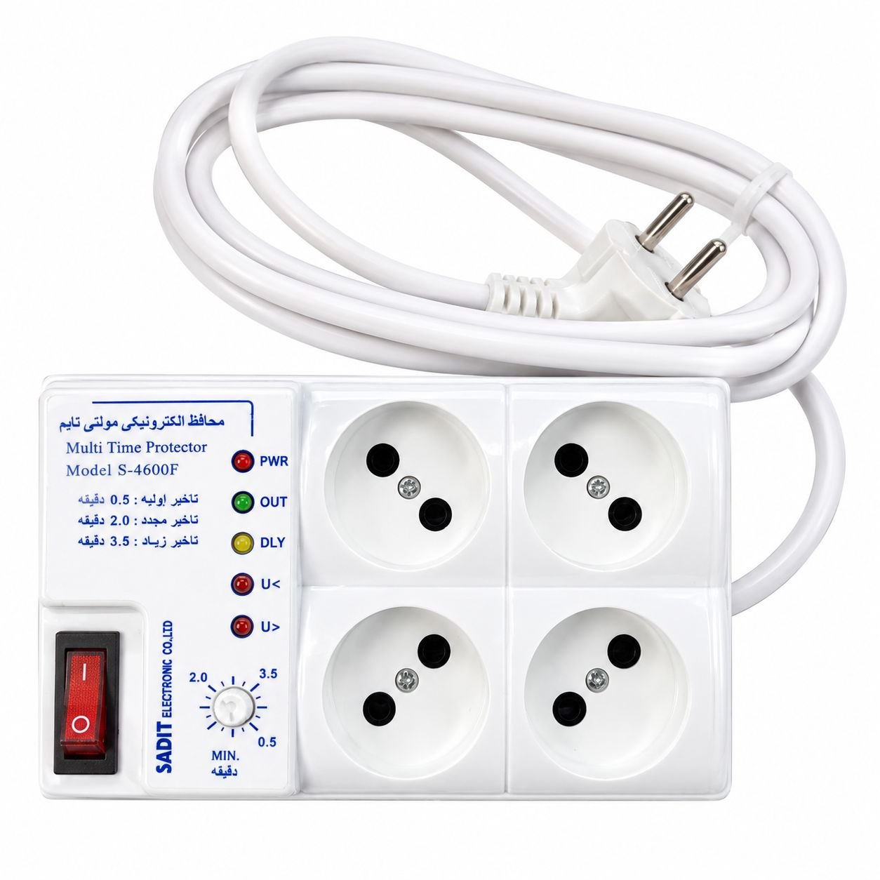 Sanet 4600A محافظ مولتی تایم 4 پریز آنالوگ 2 متر صانت مدل S-4600f - تصویر 1